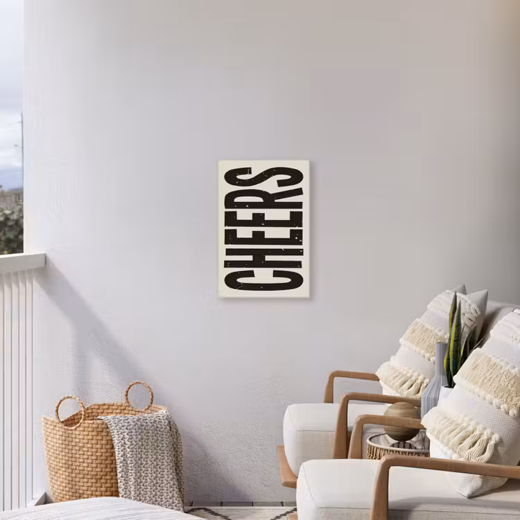Buiten canvas - Cheers - Japandi - Zwart - Letters — 4