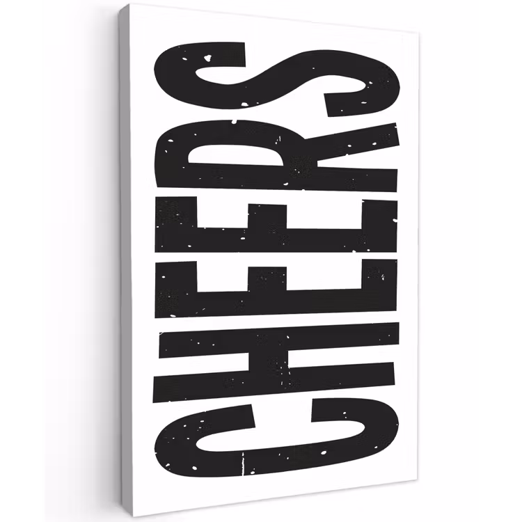 Buiten canvas - Retro - Cheers - Zwart - Decoratie — 1