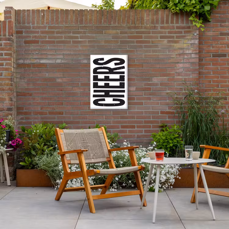 Buiten canvas - Retro - Cheers - Zwart - Decoratie — 2