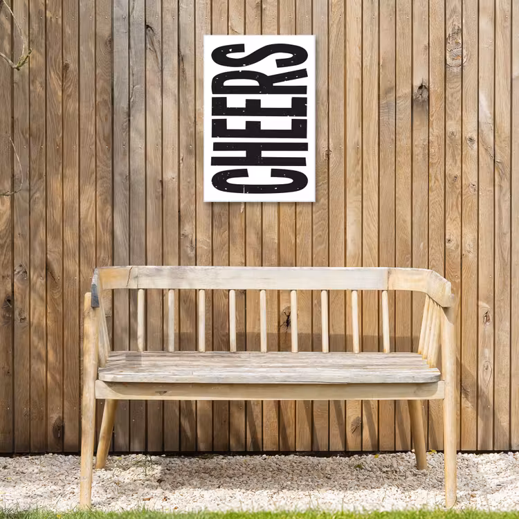 Buiten canvas - Retro - Cheers - Zwart - Decoratie — 3