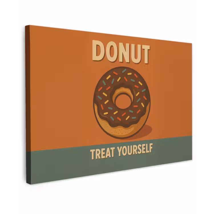 Buiten canvas - Donut - Spikkels - Kleurrijk - Quote — 1
