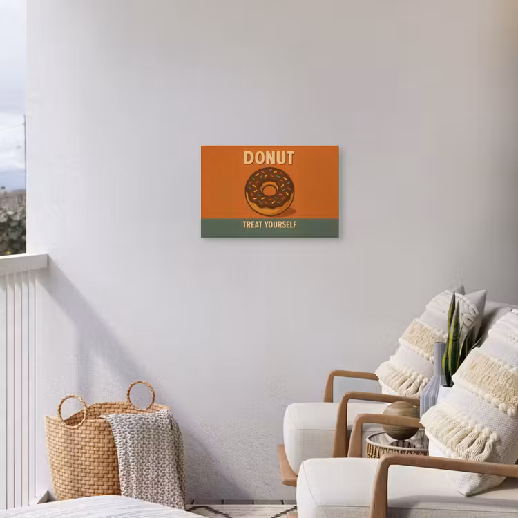 Buiten canvas - Donut - Spikkels - Kleurrijk - Quote — 4