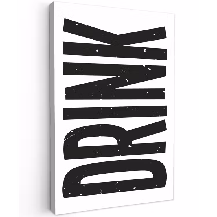 Buiten canvas - Drink - Zwart - Wit - Decoratie — 1