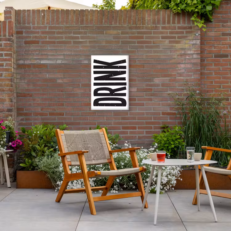 Buiten canvas - Drink - Zwart - Wit - Decoratie — 2