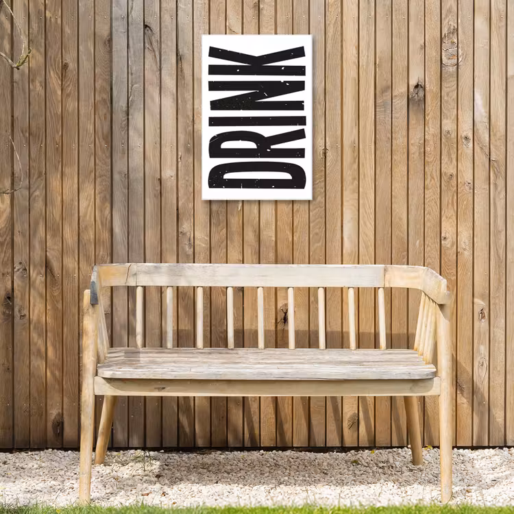 Buiten canvas - Drink - Zwart - Wit - Decoratie — 3