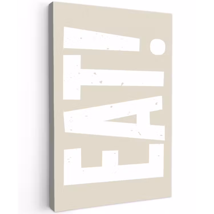 Buiten canvas - Eten - Decoratie - Beige - Wit — 1