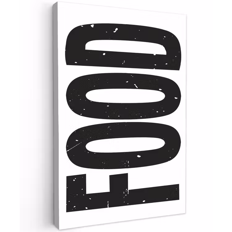 Buiten canvas - Food - Zwart - Wit - Decoratie — 1