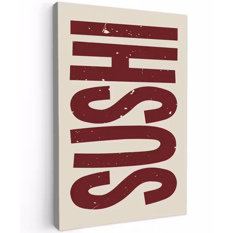 Buiten canvas - Sushi - Rood - Japandi - Decoratie — 1