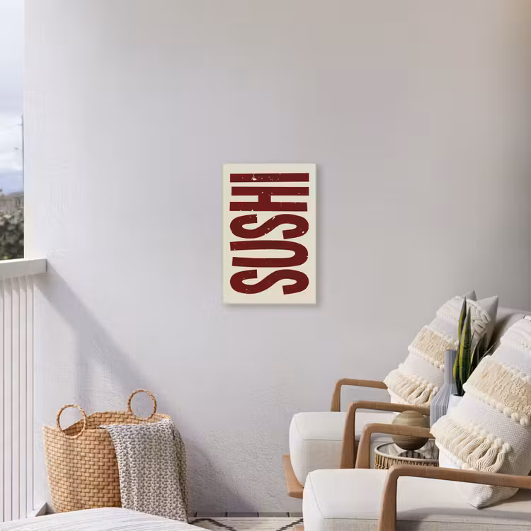 Buiten canvas - Sushi - Rood - Japandi - Decoratie — 4