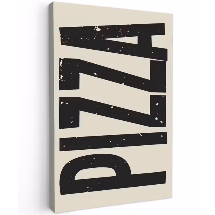 Buiten canvas - Pizza - Decoratie - Japandi - Vintage — 1