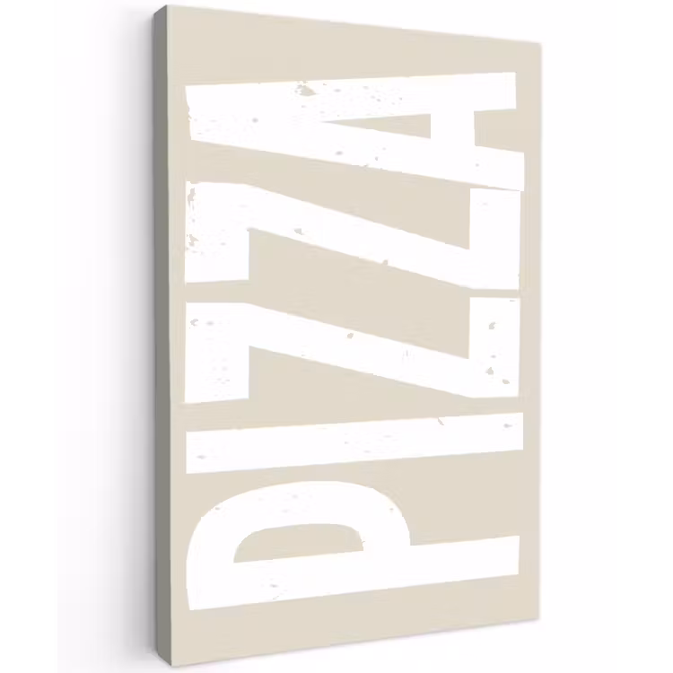 Buiten canvas - Pizza - Decoratie - Japandi - Wit — 1