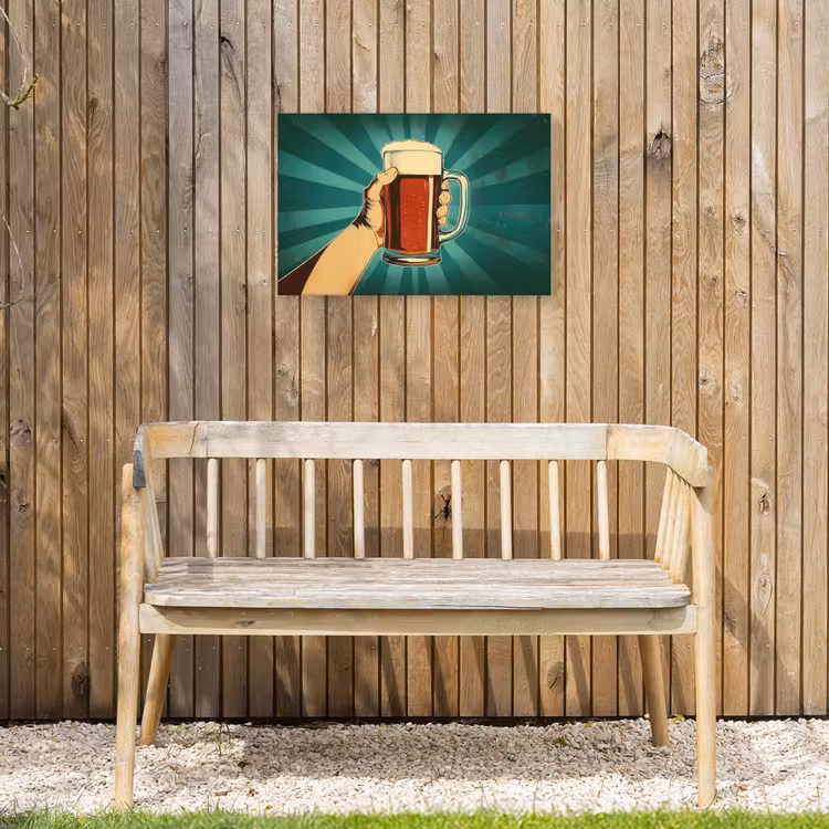 Buiten canvas - Bierglas - Schuim - Retro - Groen — 3
