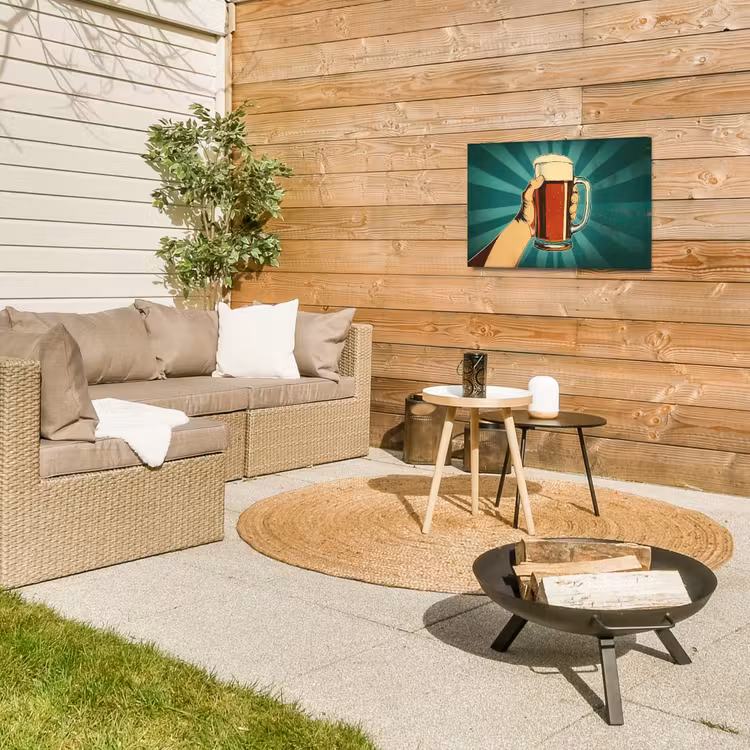 Buiten canvas - Bierglas - Schuim - Retro - Groen — 5