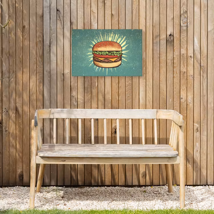 Buiten canvas - Hamburger - Illustratie - Sla - Kaas — 3