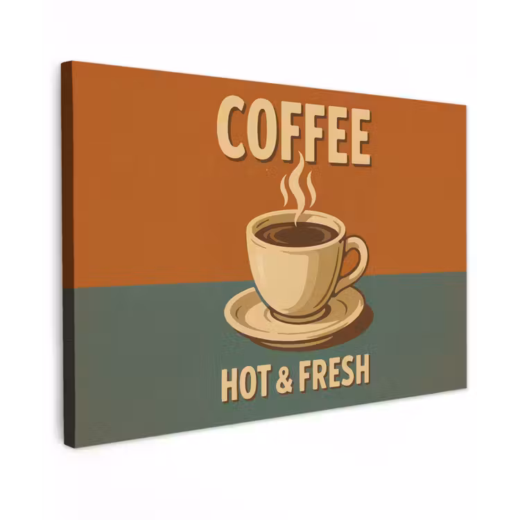 Buiten canvas - Koffie - Kop - Vintage - Quote — 1