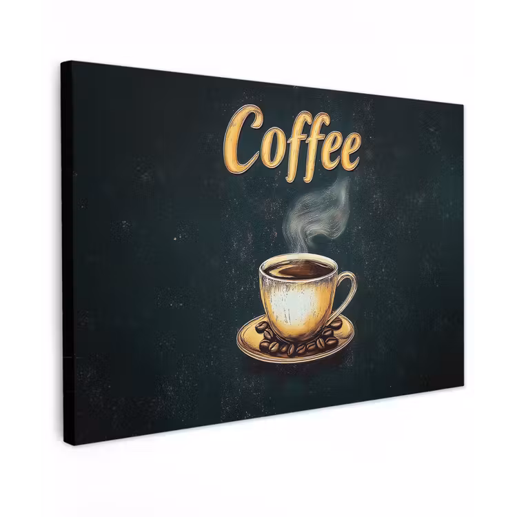 Buiten canvas - Koffie - Schotel - Koffiebonen - Retro — 1
