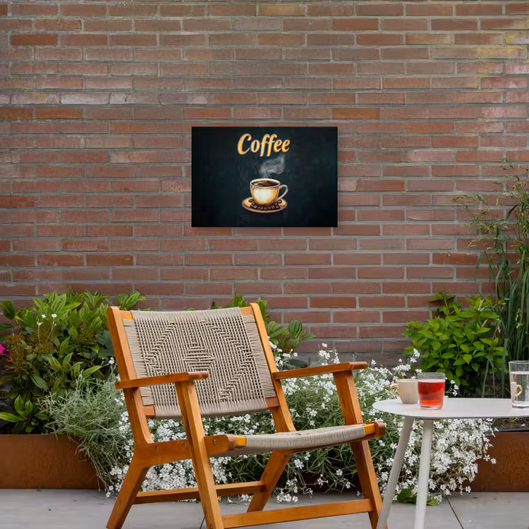 Buiten canvas - Koffie - Schotel - Koffiebonen - Retro — 2