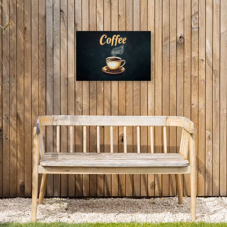 Buiten canvas - Koffie - Schotel - Koffiebonen - Retro — 3