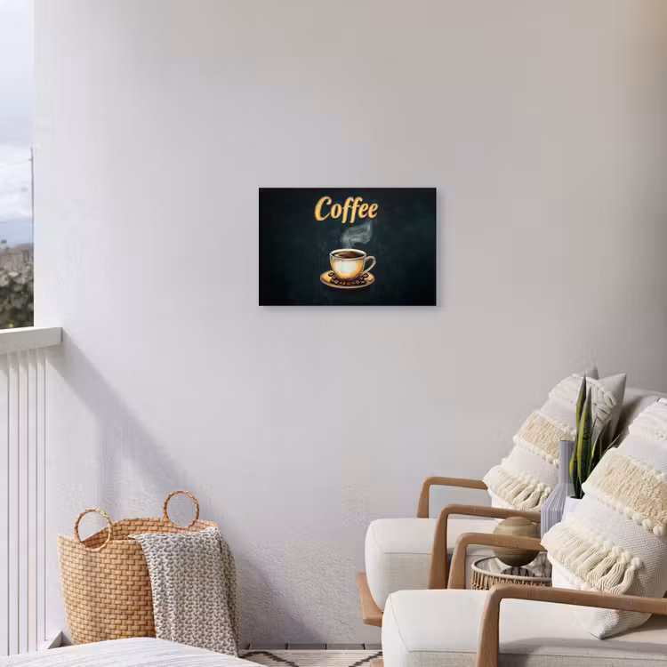 Buiten canvas - Koffie - Schotel - Koffiebonen - Retro — 4