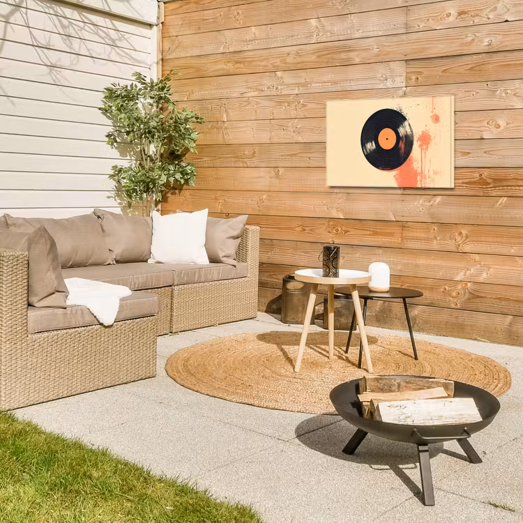 Buiten canvas - Vinylplaat - Zwart - Verfspatten - Retro — 5