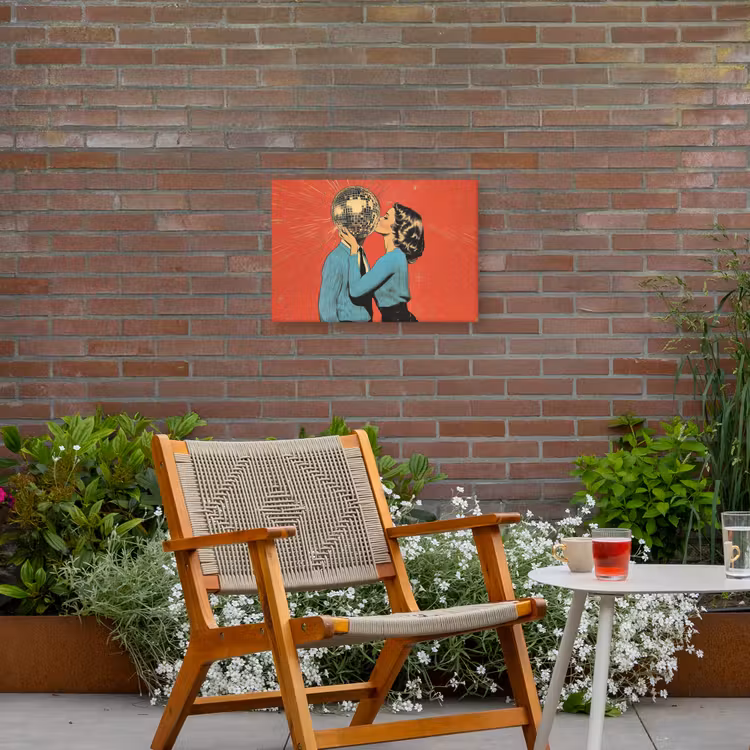 Buiten canvas - Vrouw - Retro - Discobal - Kus — 2