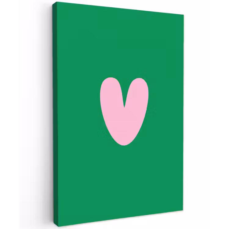 Buiten canvas - Groen - Hart - Minimalistisch - Valentijn — 1