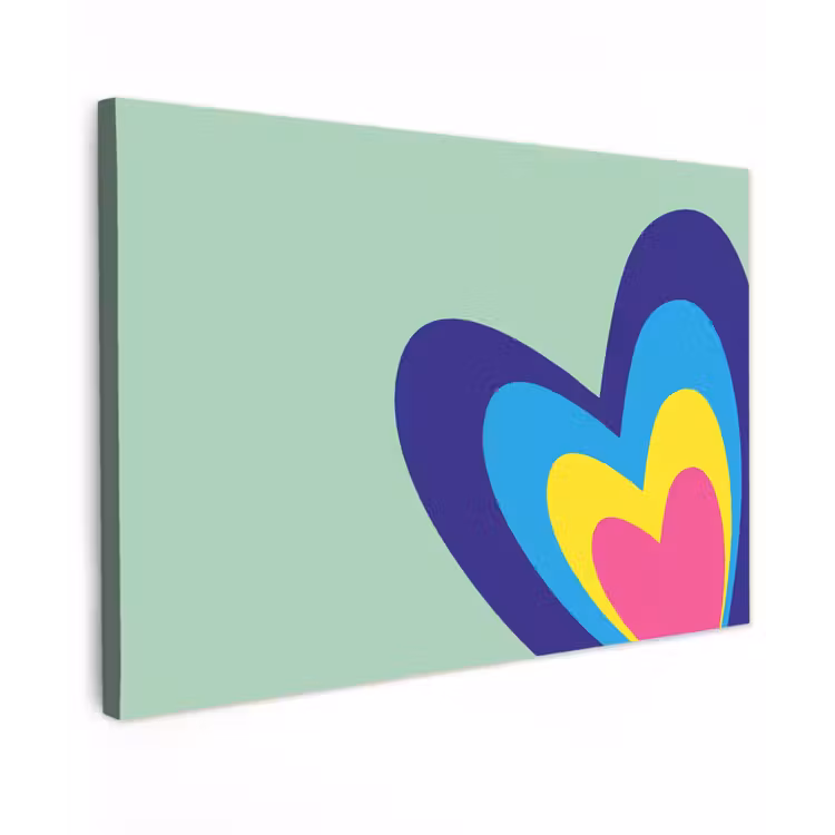 Buiten canvas - Hartjes - Kleurrijk - Valentijn — 1