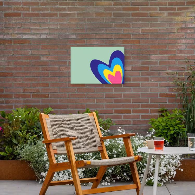 Buiten canvas - Hartjes - Kleurrijk - Valentijn — 2