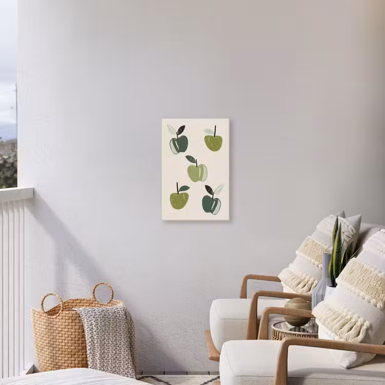 Buiten canvas - Appels - Groen - Illustratie - Bladeren — 4