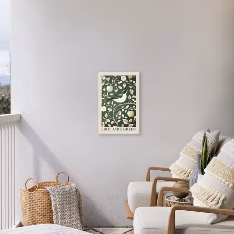 Buiten canvas - Groen - Vogel - Bloemen — 4