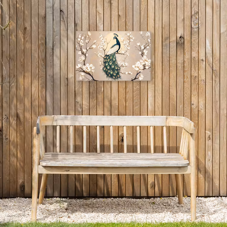 Buiten canvas - Pauw - Tak - Bloemen — 3