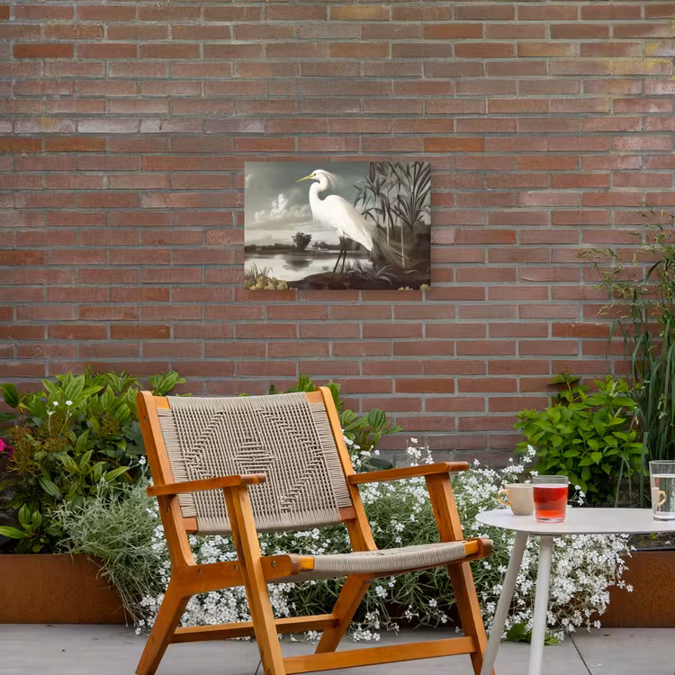 Buiten canvas - Reiger - Planten - Wolken - Wit — 2