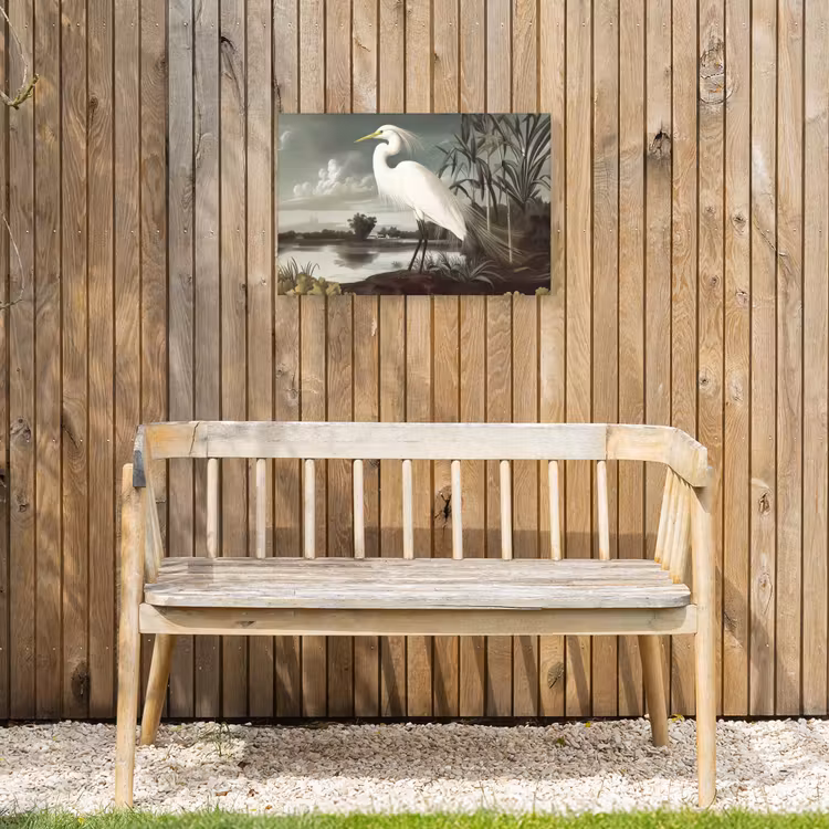 Buiten canvas - Reiger - Planten - Wolken - Wit — 3