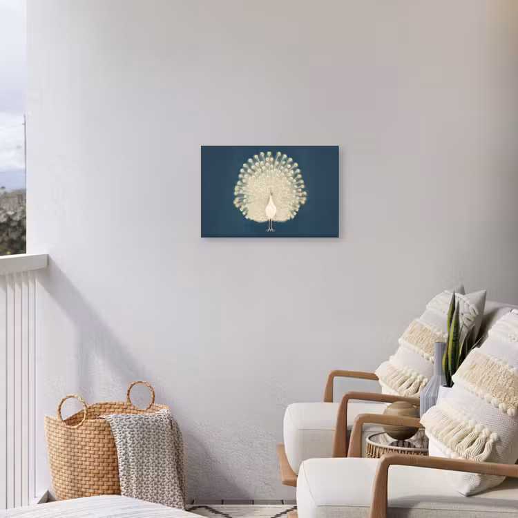 Buiten canvas - Vogel - Blauw - Vintage — 4