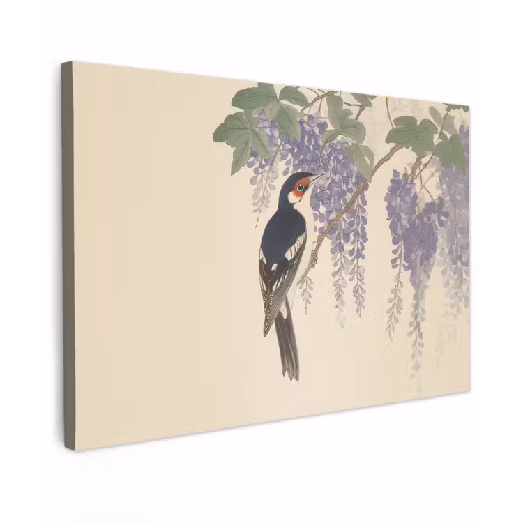 Buiten canvas - Specht - Bloemen - Paars — 1