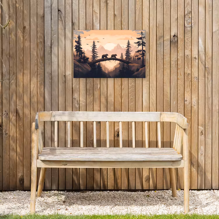 Buiten canvas - Beren - Bomen - Landschap - Zonsondergang — 3