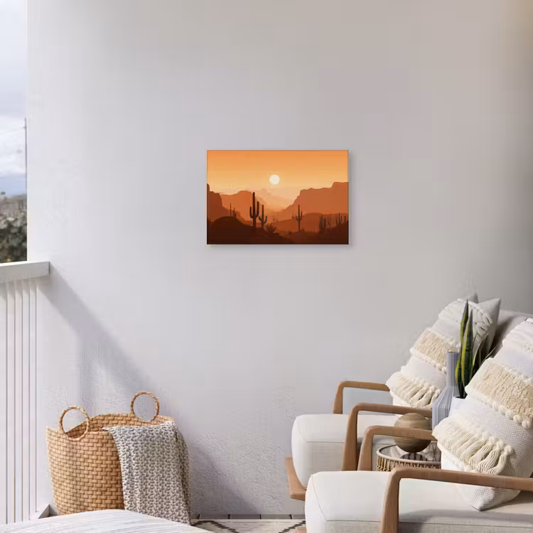 Buiten canvas - Landschap - Woestijn - Cactussen - Zon — 4