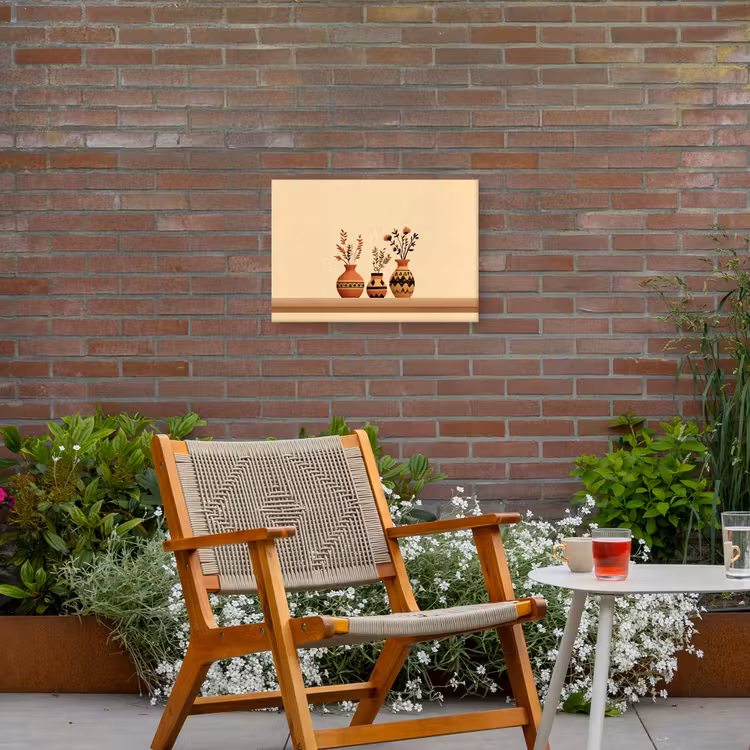 Buiten canvas - Vazen - Bloemen - Bladeren - Minimalistisch — 2