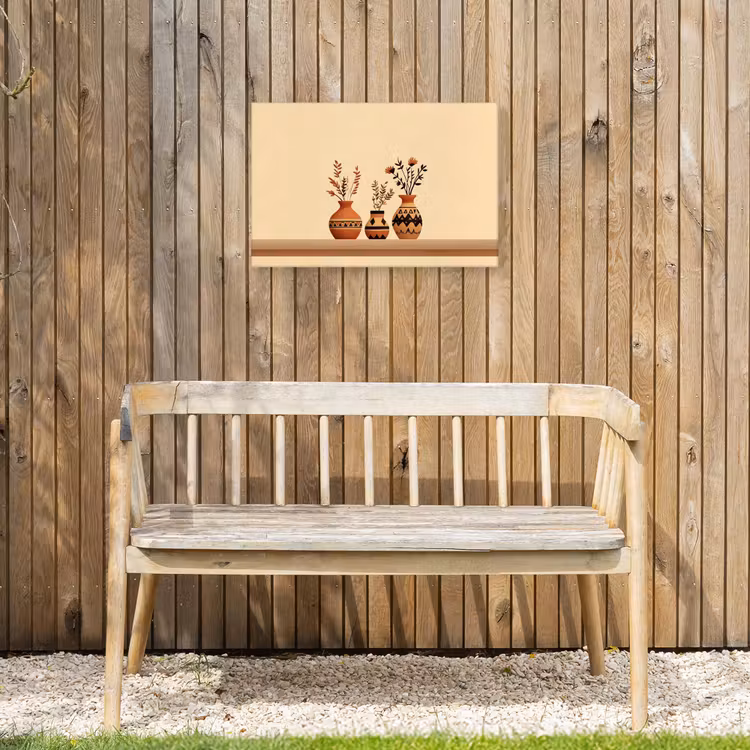Buiten canvas - Vazen - Bloemen - Bladeren - Minimalistisch — 3