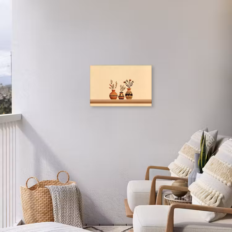 Buiten canvas - Vazen - Bloemen - Bladeren - Minimalistisch — 4