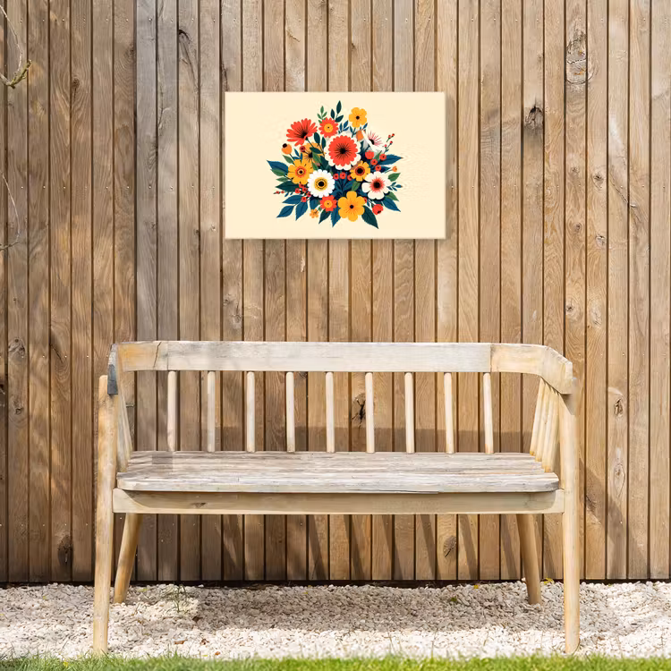 Buiten canvas - Boeket - Bladeren - Illustratie - Kleurrijk — 3