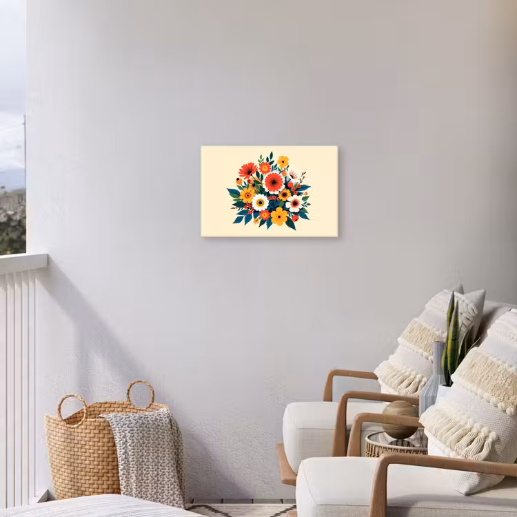 Buiten canvas - Boeket - Bladeren - Illustratie - Kleurrijk — 4