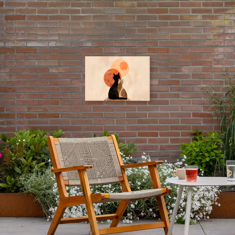 Buiten canvas - Katten - Zwart - Abstract - Cirkels — 2