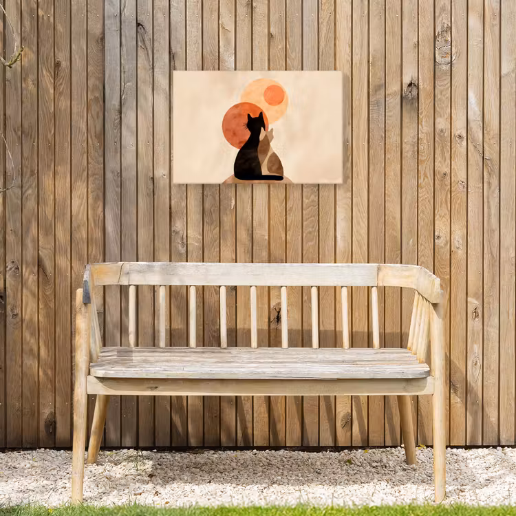 Buiten canvas - Katten - Zwart - Abstract - Cirkels — 3