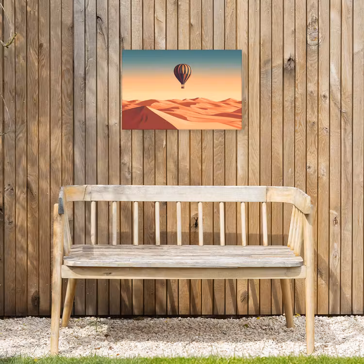 Buiten canvas - Luchtballon - Woestijn - Zonsondergang - Blauw — 3