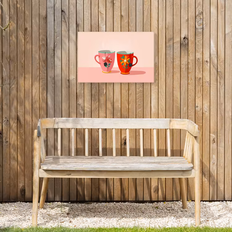 Buiten canvas - Theekopjes - Bloemmotieven - Roze - Theezakjes — 3