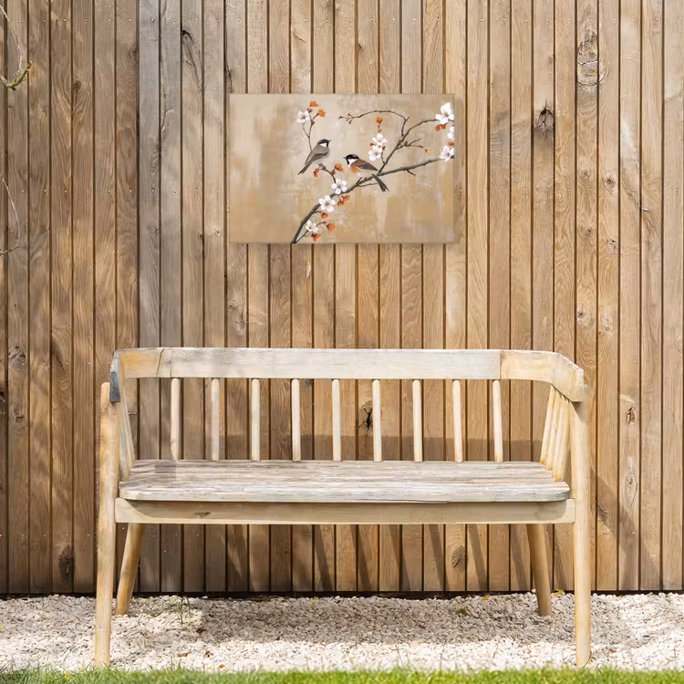 Buiten canvas - Vogels - Bloesemtak - Bloemen - Oranje — 3