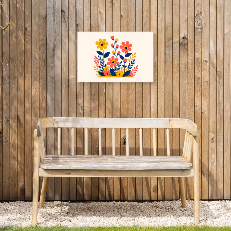 Buiten canvas - Illustratie - Bloemen - Bladeren - Roze — 3