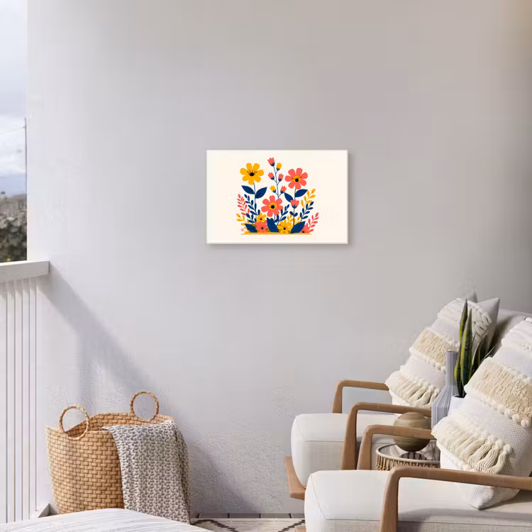 Buiten canvas - Illustratie - Bloemen - Bladeren - Roze — 4