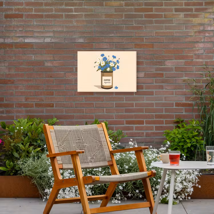 Buiten canvas - Coffee - Blik - Minimalistisch - Bloemen — 2